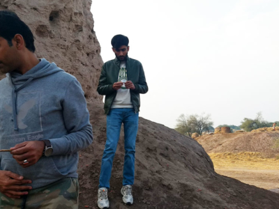 Farrukh and Fahad at the archaeological site, Tulamba