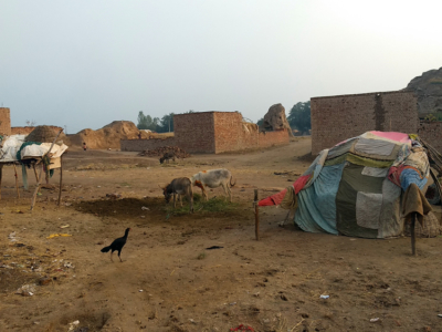 Nomad tents at the archaeological site, Tulamba