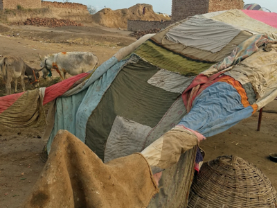 Nomad tents at the archaeological site, Tulamba