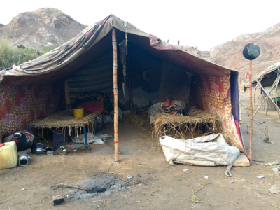 Nomad tents at the archaeological site, Tulamba