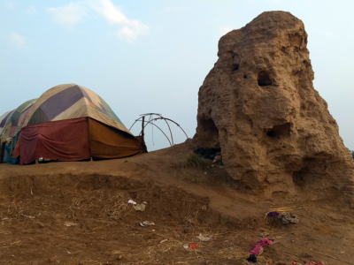 Nomad tents at the archaeological site, Tulamba