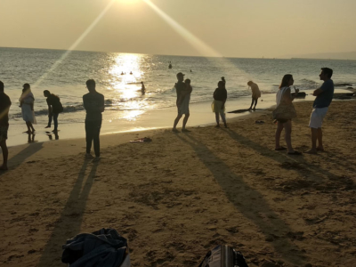 French Beach as the sun sets on the Arabian Sea