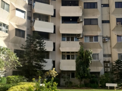 Ayessha Quraishi&#039;s apartment block and garden