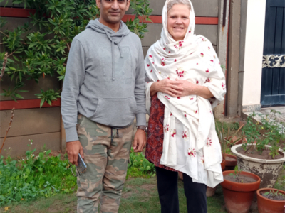 Farrukh and I in the garden at his home in Lahore