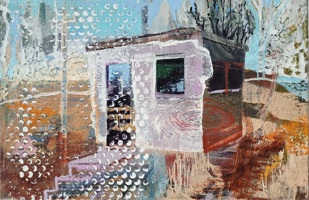 Hut (A70 Lanarkshire), oil painting